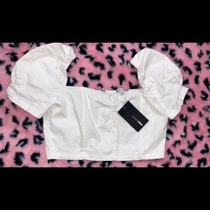 White cropped top